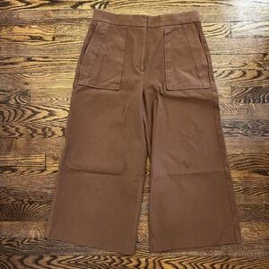 Ann Taylor Women's Size 8 High Waist Wide Leg Petite Brown Trouser Pant